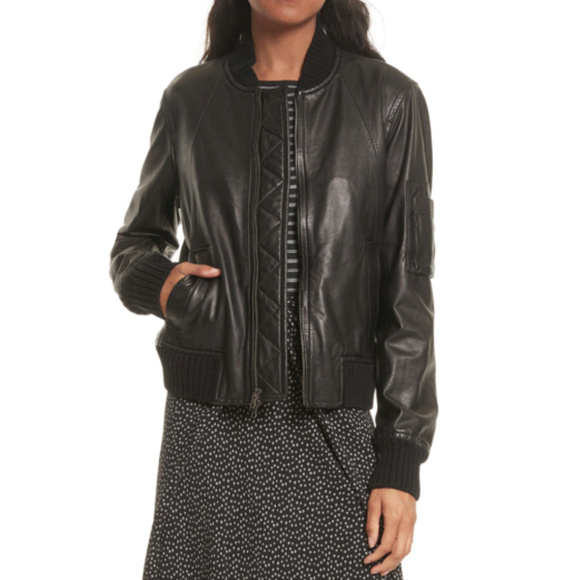 vince black bomber jacket